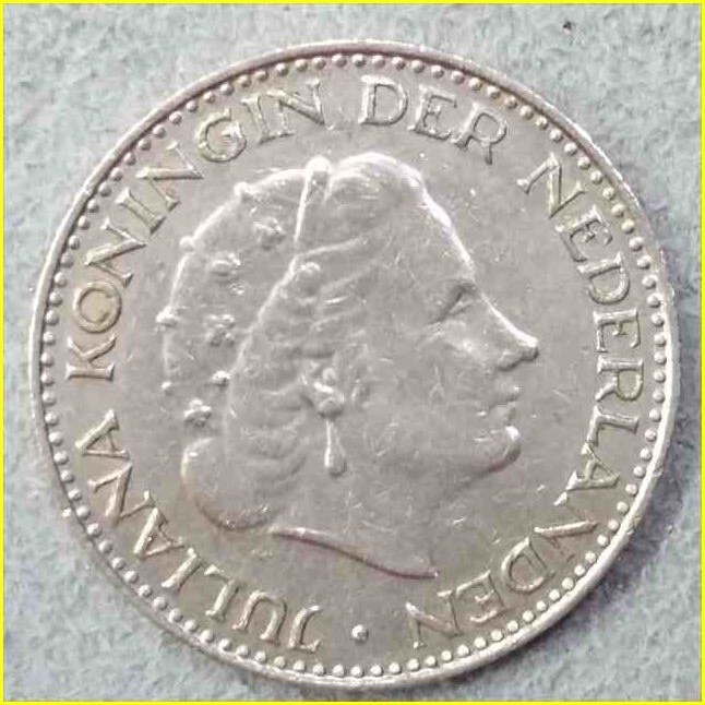 【オランダ 1ギルダー 硬貨/1967年】 1G 旧硬貨/グルデン/コイン/古銭/NEDERLAND_画像3