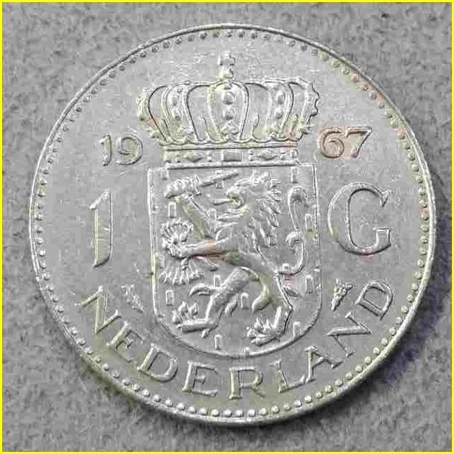 【オランダ 1ギルダー 硬貨/1967年】 1G 旧硬貨/グルデン/コイン/古銭/NEDERLAND_画像2