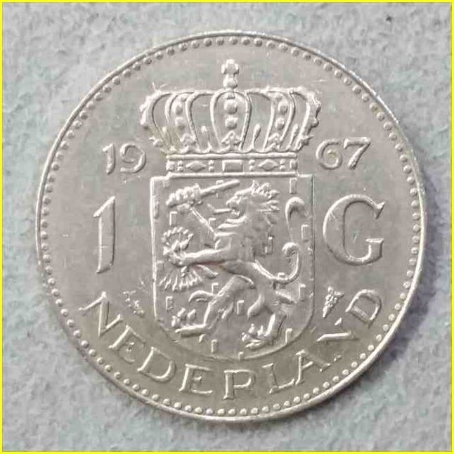 【オランダ 1ギルダー 硬貨/1967年】 1G 旧硬貨/グルデン/コイン/古銭/NEDERLAND_画像1