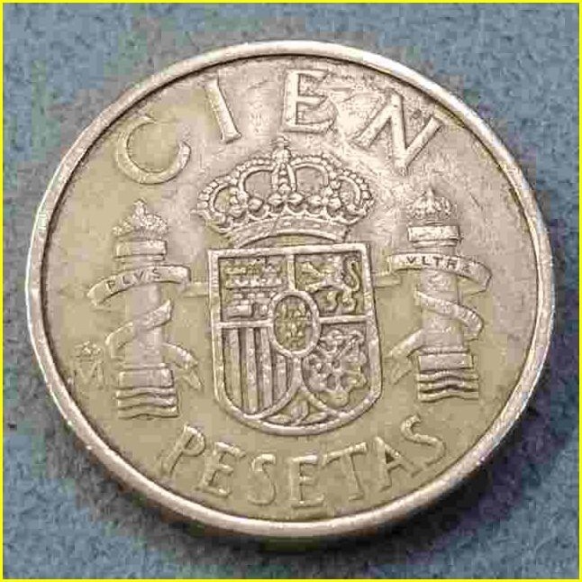 【スペイン 100ペセタ 硬貨/1984年】 CIEN PESETAS 旧硬貨/コイン/古銭/ファン・カルロス１世_画像2