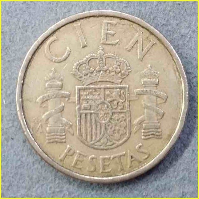 【スペイン 100ペセタ 硬貨/1984年】 CIEN PESETAS 旧硬貨/コイン/古銭/ファン・カルロス１世_画像1