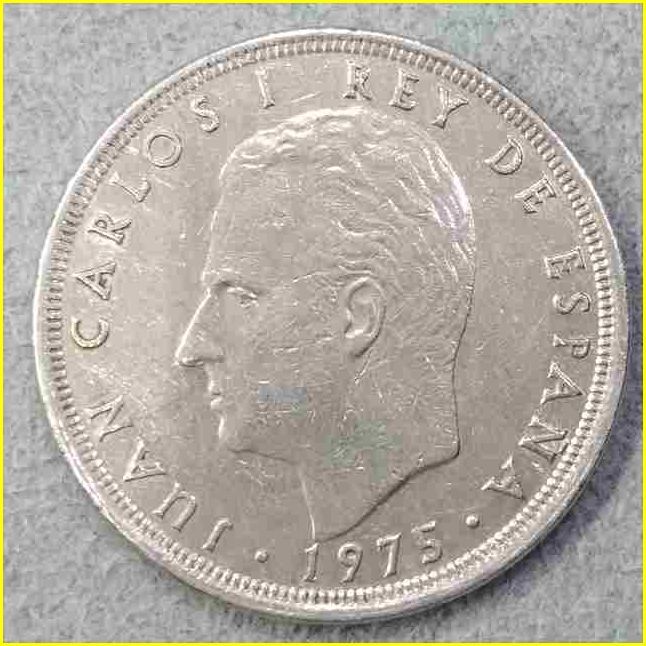 【スペイン 25ペセタ硬貨/1975年】 25 PTAS/ファン・カルロス１世/旧硬貨/コイン/古銭/白銅貨_画像3
