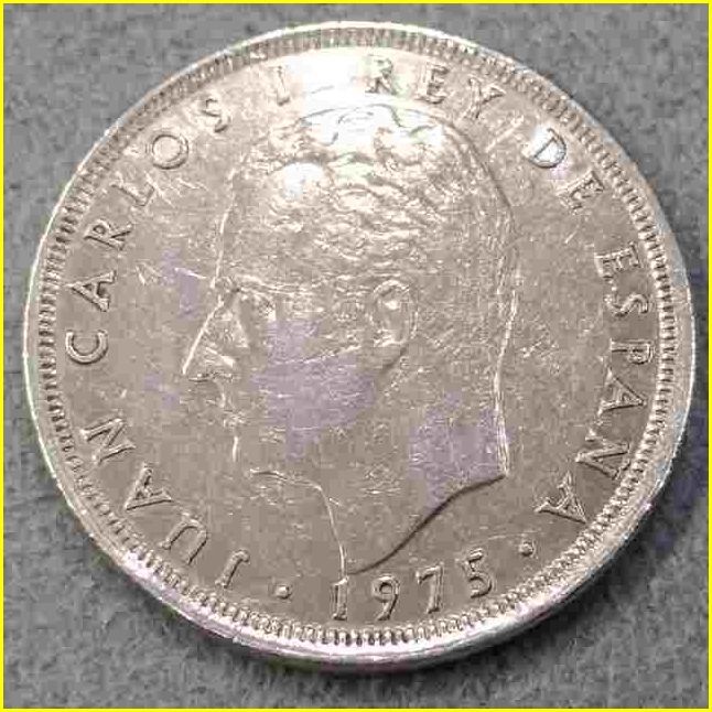 【スペイン 25ペセタ硬貨/1975年】 25 PTAS/ファン・カルロス１世/旧硬貨/コイン/古銭/白銅貨_画像4