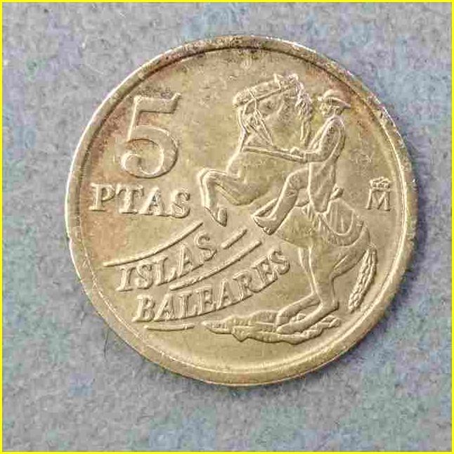 【スペイン 5ペセタ 記念硬貨/1997年】 5 PTAS/バレアレス諸島/アルミ青銅貨/旧硬貨/コイン/古銭_画像1