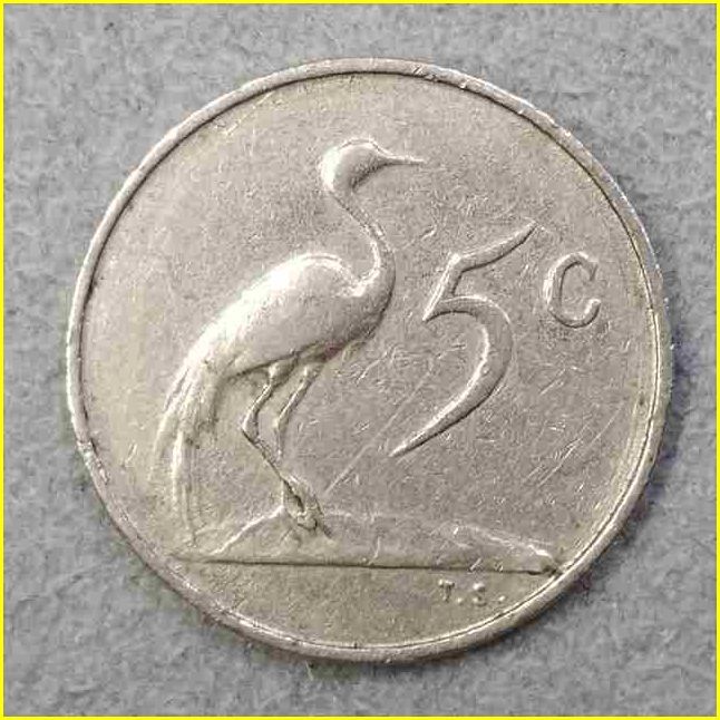 ★ 【南アフリカ 5セント 硬貨/1965年】 5 C/SOUTH AFRICA/旧硬貨/コイン/古銭_画像3