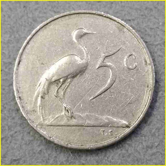 ★ 【南アフリカ 5セント 硬貨/1965年】 5 C/SOUTH AFRICA/旧硬貨/コイン/古銭_画像4