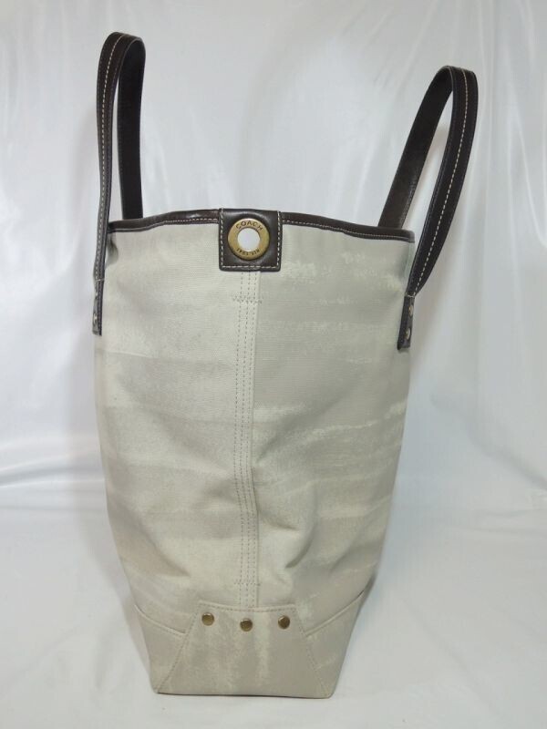 美品 COACH コーチ 70414 キャンバス トートバッグ レザーハンドル ブティック品 A1169-70414 0912_画像3