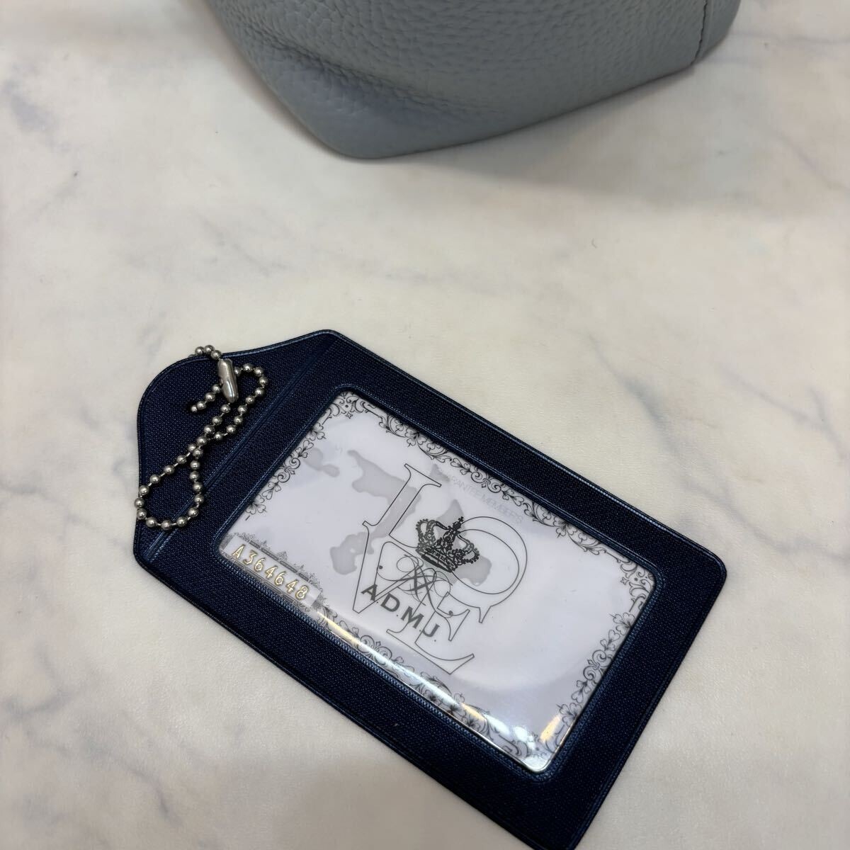 新品 未使用 日本製 ADMJ エーディーエムジェイ トートバッグ ハンドバッグ 保管袋付き 本革レザー レディース 水色 ブルー_画像8