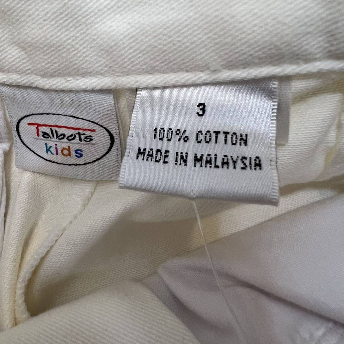 新品 タグ付き TALBOTS タルボット ハーフパンツ アイボリー 綿100% サイズ3 ベビー 子供服 ショートパンツ_画像2