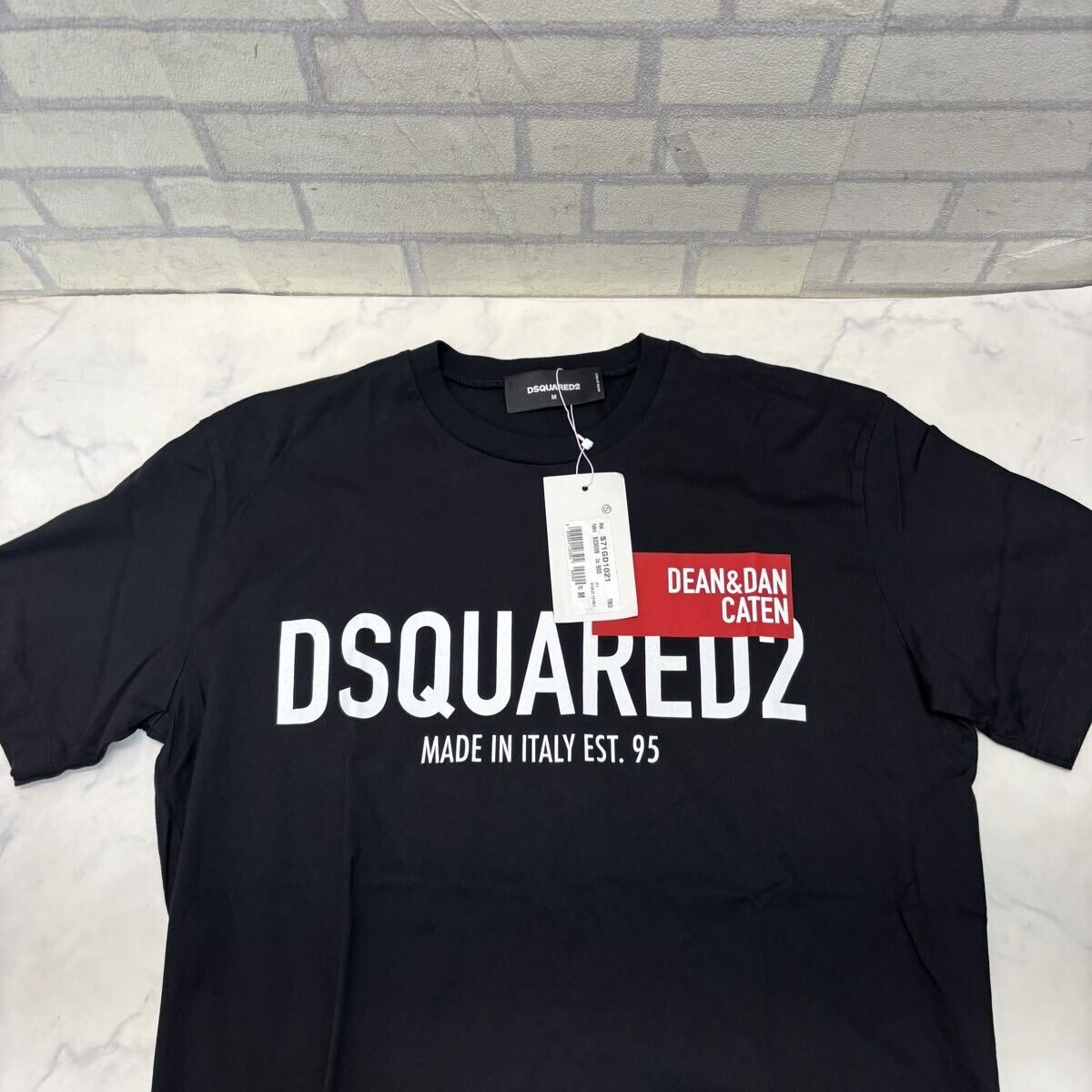 新品 タグ付き ディースクエアード2 半袖 Tシャツ DSQUARED2 メンズ ブラック 黒 S71GD1021 M 綿100%_画像3