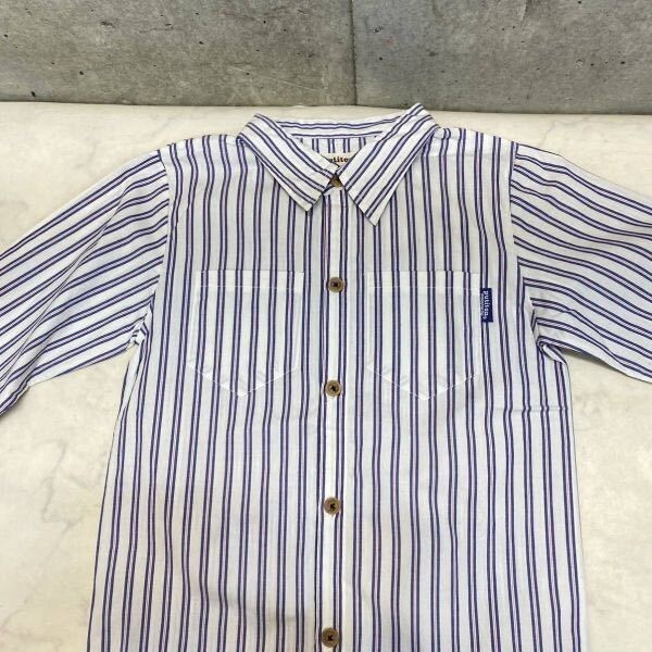 美品 クリーニング済み putiton 長袖 ストライプシャツ 綿100% コットン サイズXL 約110~ キッズ プットイットオン)_画像3