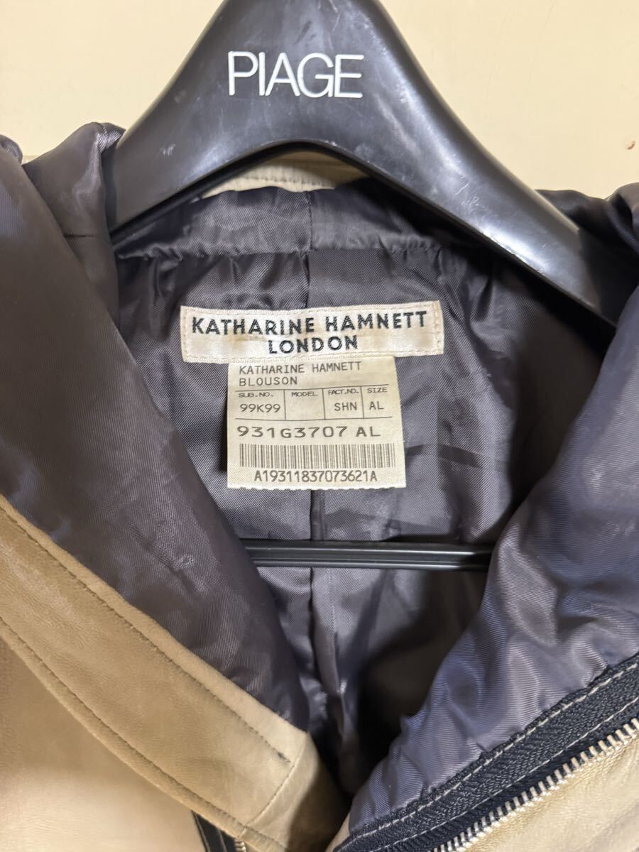 キャサリンハムネット ロンドン レザーブルゾン メンズ ALサイズ 山羊革_画像3