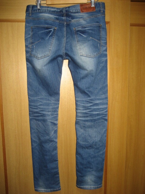 送料込み!美品SWAGのダメージ加工スキニーストレッチデニムジーンズL(31ー32)_画像5