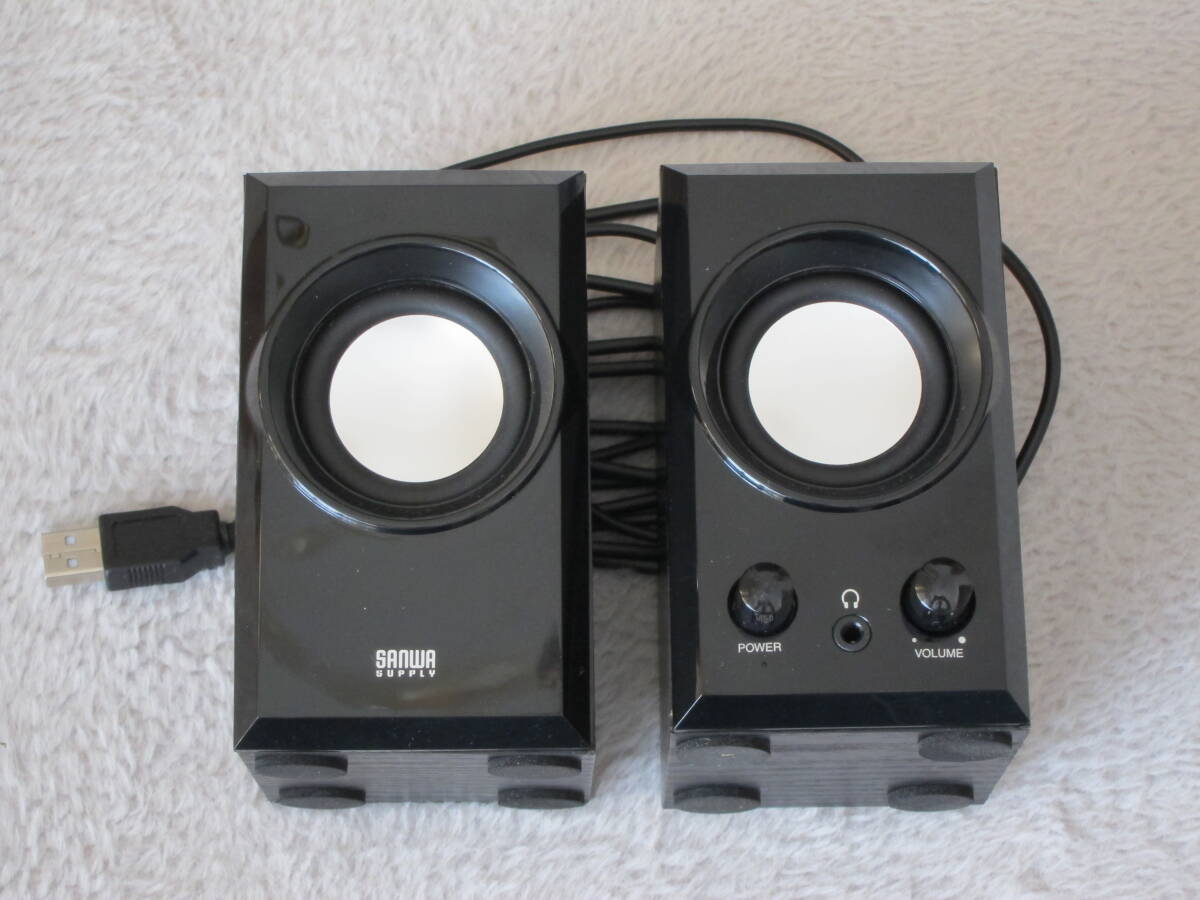 サンワサプライ MM-SPU7BK USBスピーカー 美品 送料無料 !!!_画像1