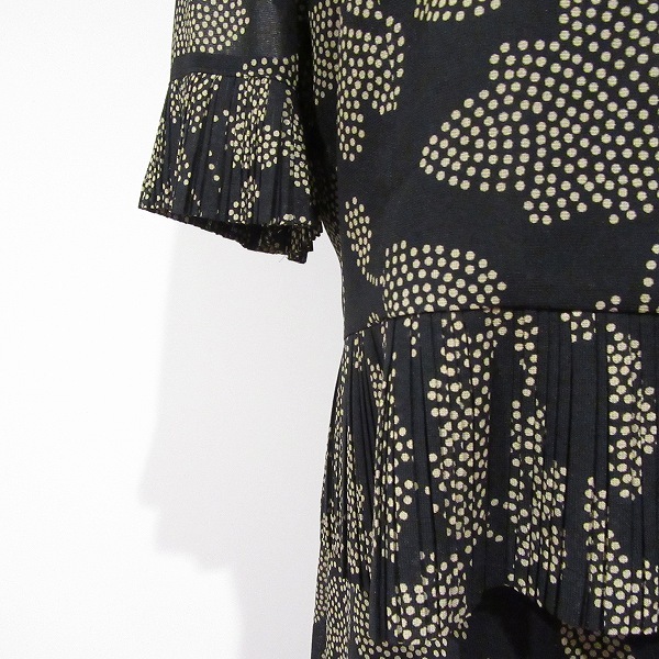 #snc レリアン Leilian セットアップ スカートスーツ ツーピース 9 黒 アイボリー 総柄 日本製 レディース [961905]_画像5