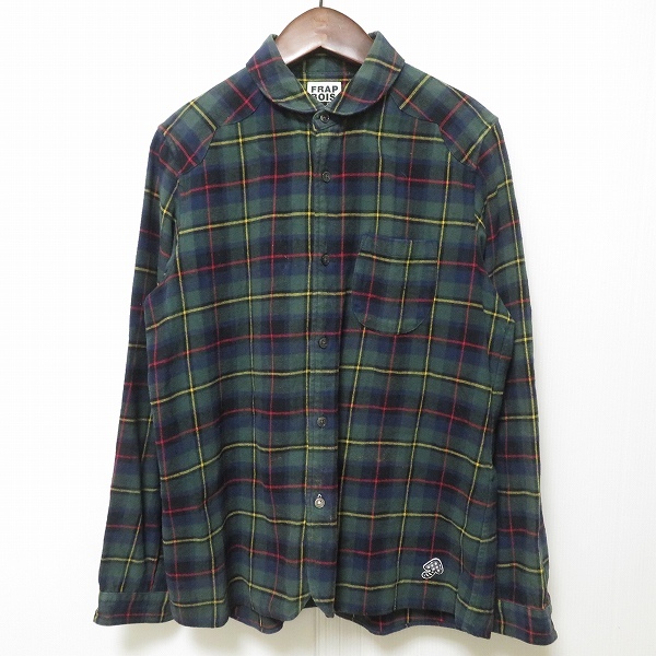 #anc Frapbois половина FRAPBOIS half рубашка блуза фланель рубашка 1 зеленый красный желтый проверка нашивка .. . женский [948966]