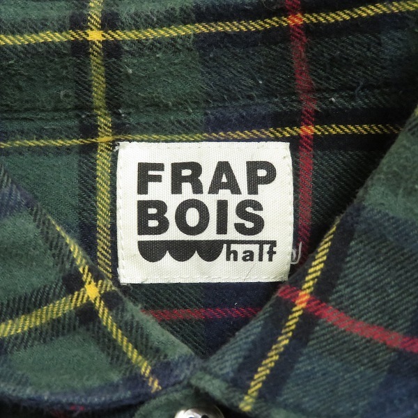 #anc Frapbois половина FRAPBOIS half рубашка блуза фланель рубашка 1 зеленый красный желтый проверка нашивка .. . женский [948966]