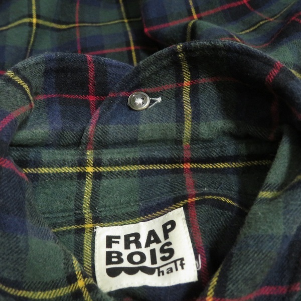 #anc Frapbois половина FRAPBOIS half рубашка блуза фланель рубашка 1 зеленый красный желтый проверка нашивка .. . женский [948966]
