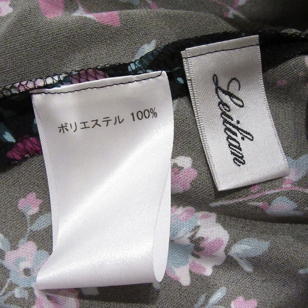 #anc レリアン Leilian チュニック 9 黒 ピンク 青系 花柄 総柄 日本製 美品 レディース [857008]_画像4