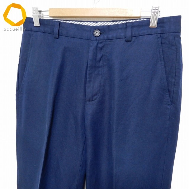 #anc Brooks Brothers BrooksBrothers брюки W32 темно-синий серия лен . центральный Press мужской [965062]