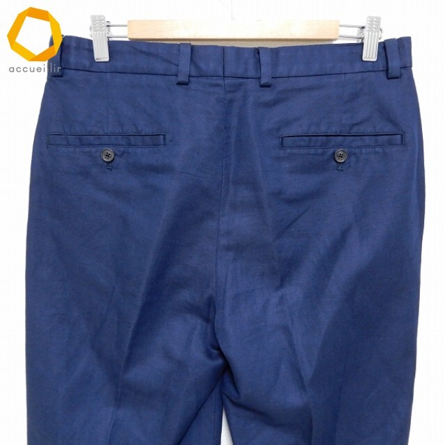 #anc Brooks Brothers BrooksBrothers брюки W32 темно-синий серия лен . центральный Press мужской [965062]