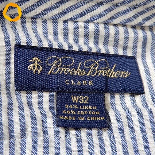 #anc Brooks Brothers BrooksBrothers брюки W32 темно-синий серия лен . центральный Press мужской [965062]