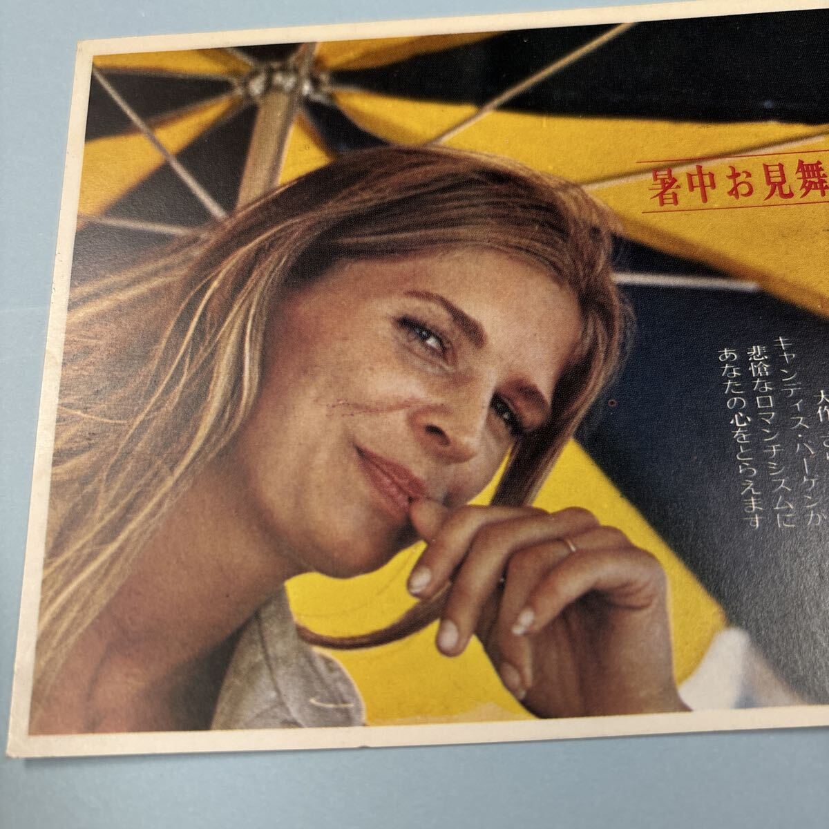 EE66 送料無料 さらば荒野 キャンディス バーゲン 映画ハガキ 試写ご招待 当時物_画像3