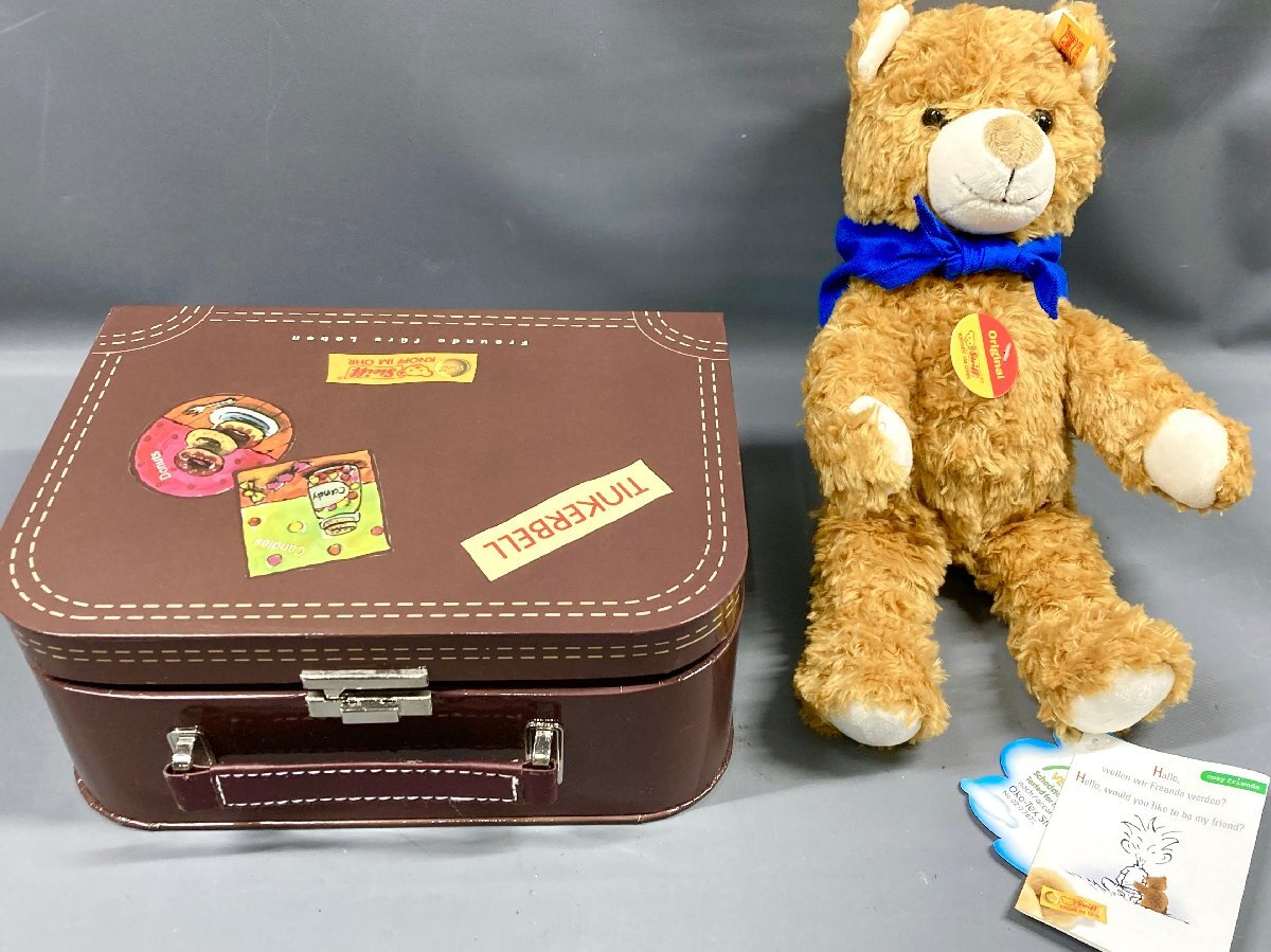 ☆程度良好☆ steiff シュタイフ　ティンカーベル　コラボ　トランクケース付き　テディベア　ぬいぐるみ　人形　タグ付き_画像1