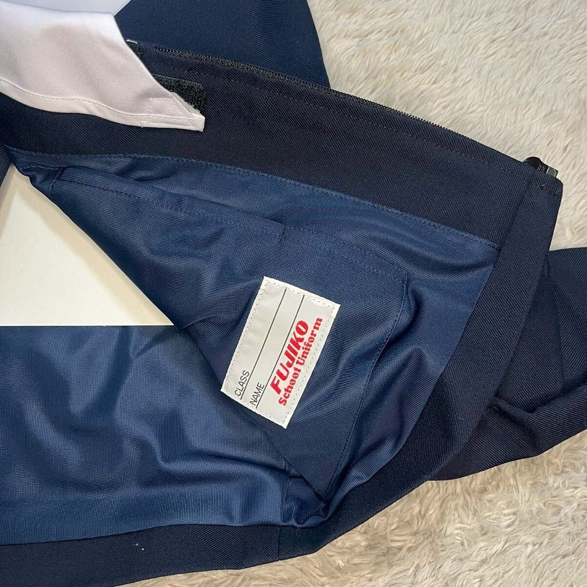 K393【新品・未使用品】NIKKE FUJIKO セーラー服 155A 長袖 前割型 濃紺×白襟 女子制服 学生服 中学 高校 JK 箱あり コスプレ 替え襟付き_画像7