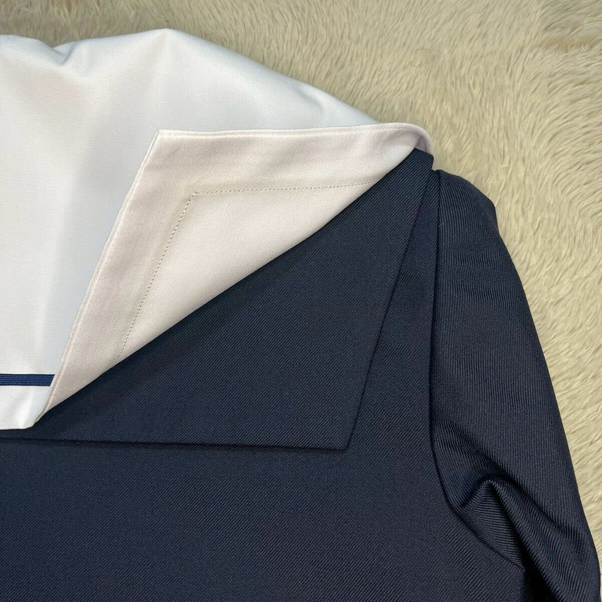 K394【新品・未使用品】NIKKE FUJIKO セーラー服 150A 長袖 前割型 濃紺×白襟 女子制服 学生服 中学 高校 JK 箱あり コスプレ 替え襟付き_画像9