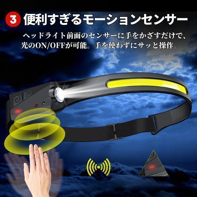 ヘッドライト 充電式 LED 防水 登山 釣り キャンプ 登山用 アウトドア用 防災 災害対策 LEDヘッドライト ヘッドランプ LEDヘッドランプ_画像4