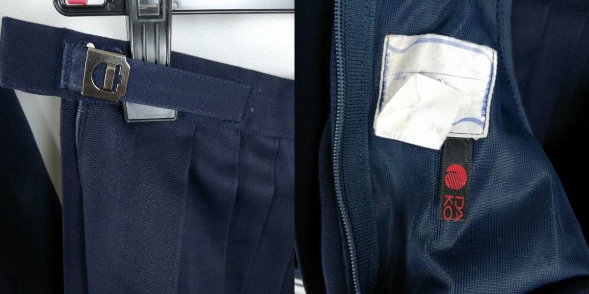 1 иен матроска юбка верх и низ 2 позиций комплект указание зима предмет белый 2 шт линия женщина школьная форма Kochi земля . женщина средняя школа темно-синий форма б/у разряд C EY6760