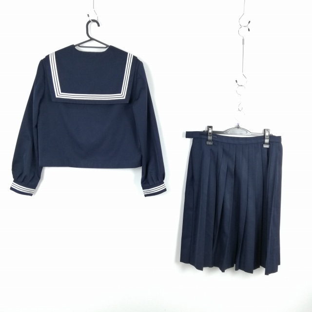 1 иен матроска юбка верх и низ 2 позиций комплект большой размер стрекоза зима предмет белый 3шт.@ линия женщина школьная форма средний . средняя школа темно-синий форма б/у разряд C EY6119