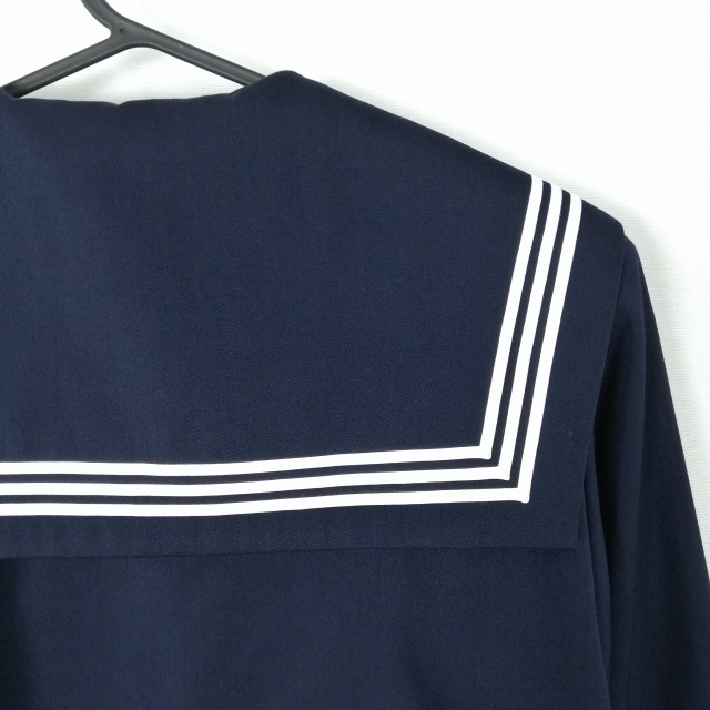 1 иен матроска юбка шарф верх и низ 3 позиций комплект большой размер зима предмет белый 3шт.@ линия женщина школьная форма средний . средняя школа темно-синий форма б/у разряд C EY6543