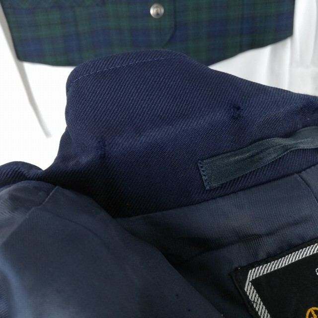 1 иен блейзер лучший проверка юбка лента верх и низ 5 позиций комплект указание 165 зима предмет женщина школьная форма Kanagawa . оптика . средний . средняя школа темно-синий б/у разряд C EY6557