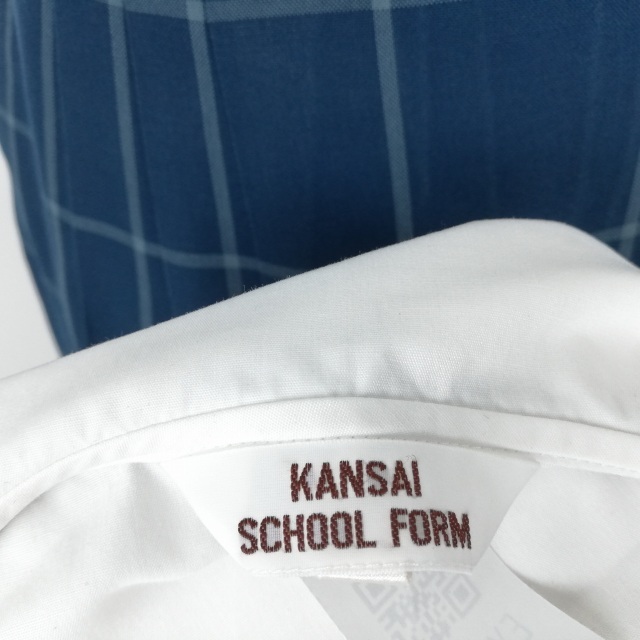 1 иен матроска проверка юбка шнур Thai верх и низ 3 позиций комплект указание M большой размер лето предмет женщина школьная форма Okayama белый . средняя школа белый форма б/у разряд C EY6579