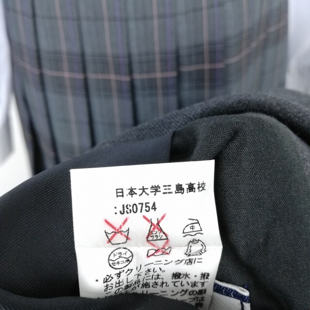 1 иен блейзер проверка юбка лента верх и низ 4 позиций комплект указание 165A Fuji яхта зима предмет женщина Shizuoka Япония университет Mishima средняя школа серый б/у разряд C EY6585