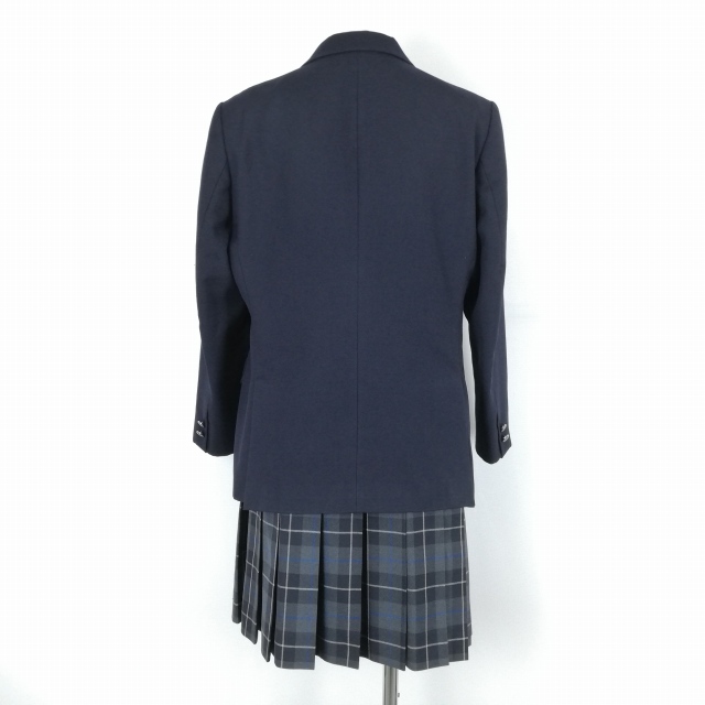 1 иен блейзер проверка юбка лента верх и низ 4 позиций комплект большой размер can ko- зима предмет женщина Kanagawa Atsugi quotient индустрия средняя школа темно-синий б/у разряд B EY6587