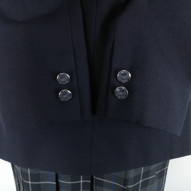 1 иен блейзер проверка юбка лента верх и низ 4 позиций комплект большой размер can ko- зима предмет женщина Kanagawa Atsugi quotient индустрия средняя школа темно-синий б/у разряд B EY6587