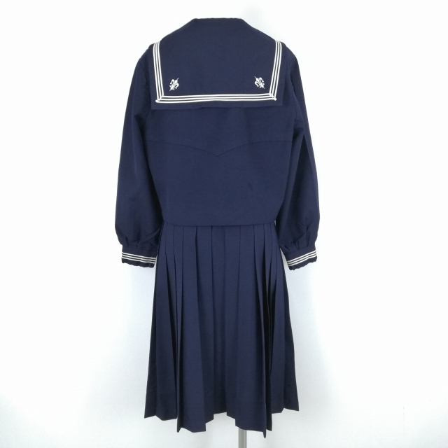 1 иен матроска юбка галстук верх и низ 3 позиций комплект Francis ko зима предмет белый 3шт.@ линия женщина школьная форма белый 100 . учебное заведение темно-синий форма б/у разряд C EY6588