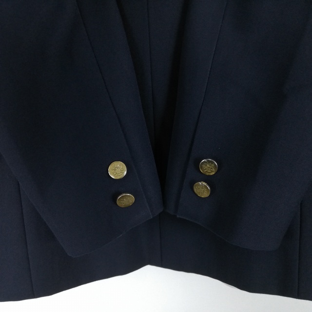 1 иен блейзер проверка юбка лента верх и низ 4 позиций комплект Fuji яхта зима предмет женщина школьная форма Kanagawa Fujisawa обобщенный средняя школа темно-синий форма б/у разряд B EY6610