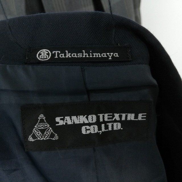 1 иен блейзер проверка юбка верх и низ 4 позиций комплект указание большой размер зима предмет школьная форма Kanagawa Yokosuka .. средний . средняя школа темно-синий форма б/у разряд C EY6688