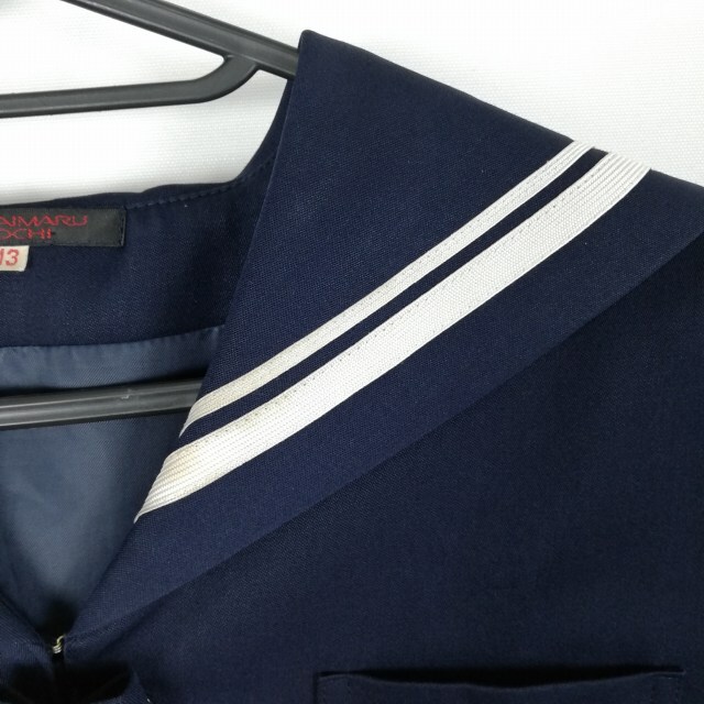 1 иен матроска юбка верх и низ 2 позиций комплект указание зима предмет белый 2 шт линия женщина школьная форма Kochi земля . женщина средняя школа темно-синий форма б/у разряд C EY6760