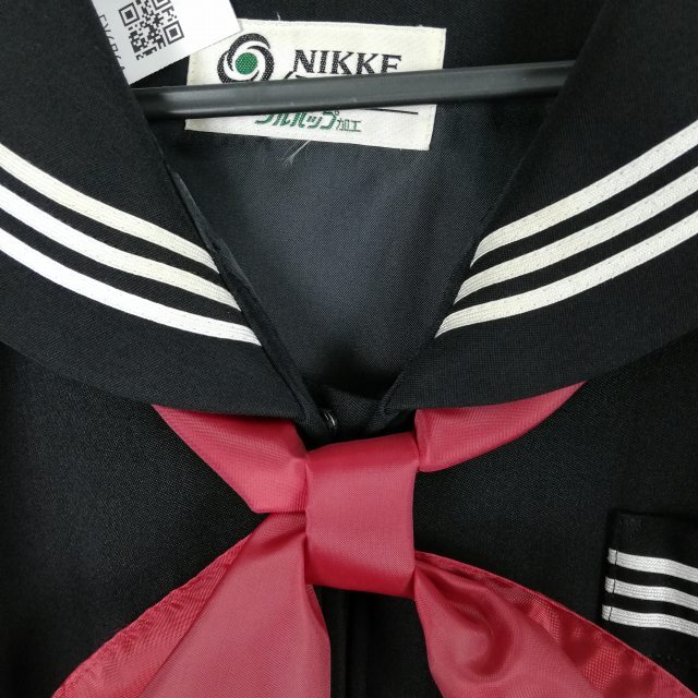 1 иен матроска сарафан шарф верх и низ 3 позиций комплект большой размер зима предмет белый 3шт.@ линия женщина школьная форма средний . средняя школа чёрный б/у разряд C EY6764