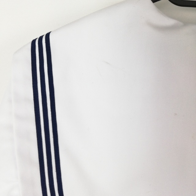 1 иен матроска юбка шарф верх и низ 3 позиций комплект 185A большой размер очень большой стрекоза промежуточный одежда синий 3шт.@ линия женщина средний . средняя школа белый б/у разряд C EY6922