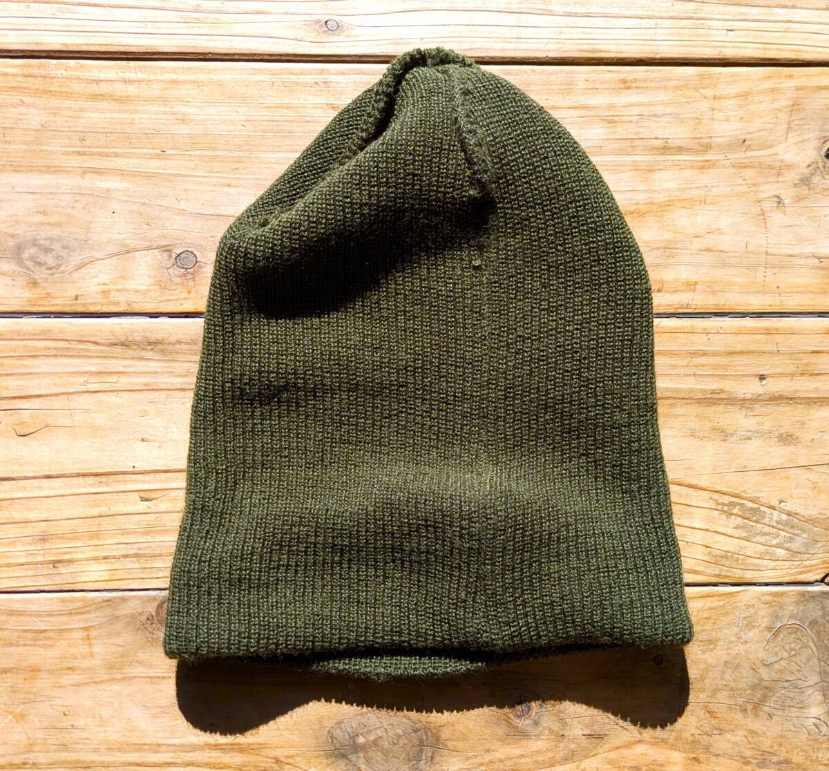 送料無料♪unknown♪NAVAL CLOTHING FACTORY ワッチキャップ オリーブグリーン ウールニット帽子 ミリタリー アメリカ海軍 美品 USA古着_画像4