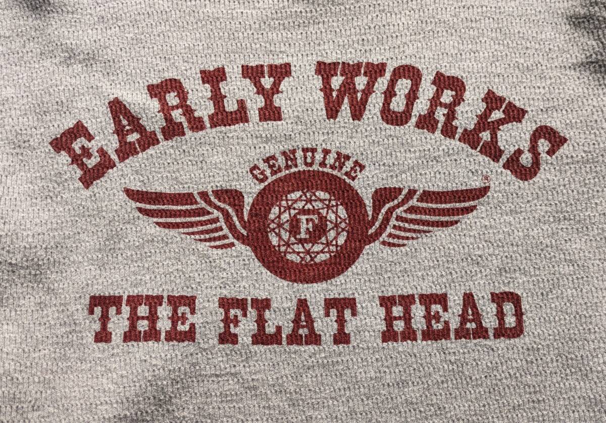 бесплатная доставка!THE FLAT HEAD Flat Head термический cut and sewn вафля long футболка size 42 серый EARLY WORKS сделано в Японии б/у одежда Warehouse