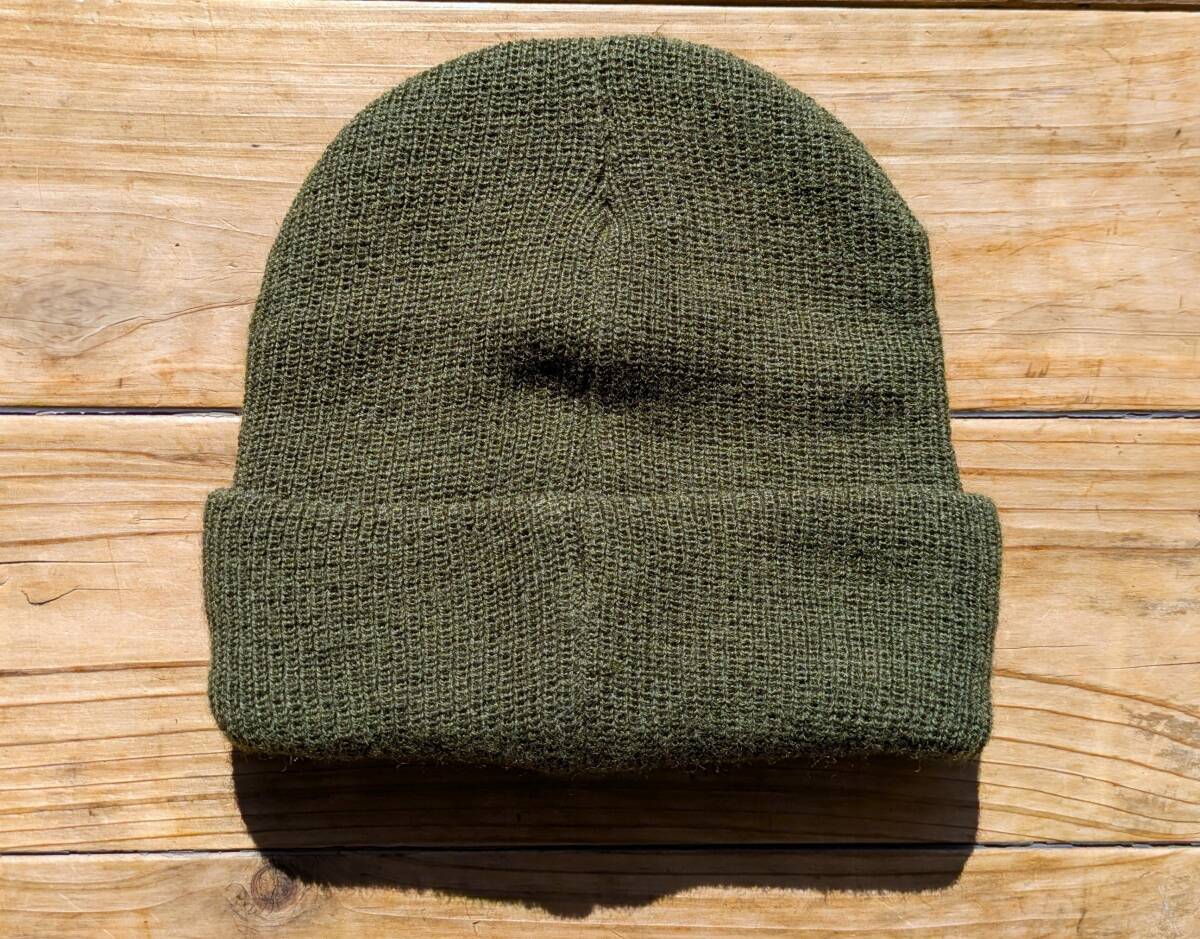 送料無料♪unknown♪NAVAL CLOTHING FACTORY ワッチキャップ オリーブグリーン ウールニット帽子 ミリタリー アメリカ海軍 美品 USA古着_画像3