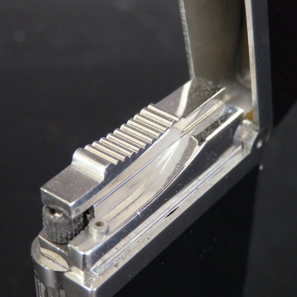 １円スタート 激レア S.T.Dupont デュポン LINE２ ライン2 ローラー ガスライター ブラック シルバー 箱付き 10-4 41864_画像8