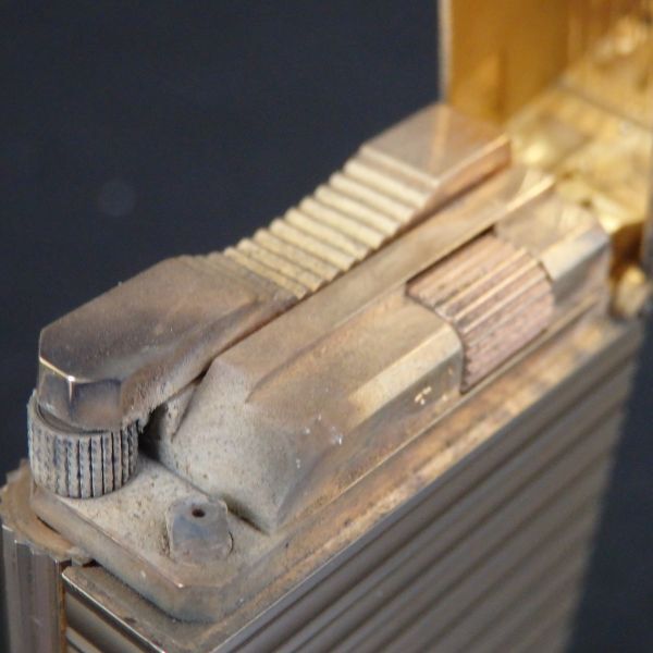 １円スタート 激レア S.T.Dupont デュポン LINE1 ライン1 ストライプ ローラー ガスライター ゴールド 10-4 41881_画像7